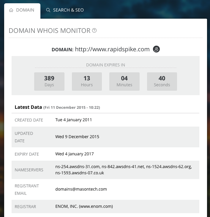 Domain and SSL Monitoring