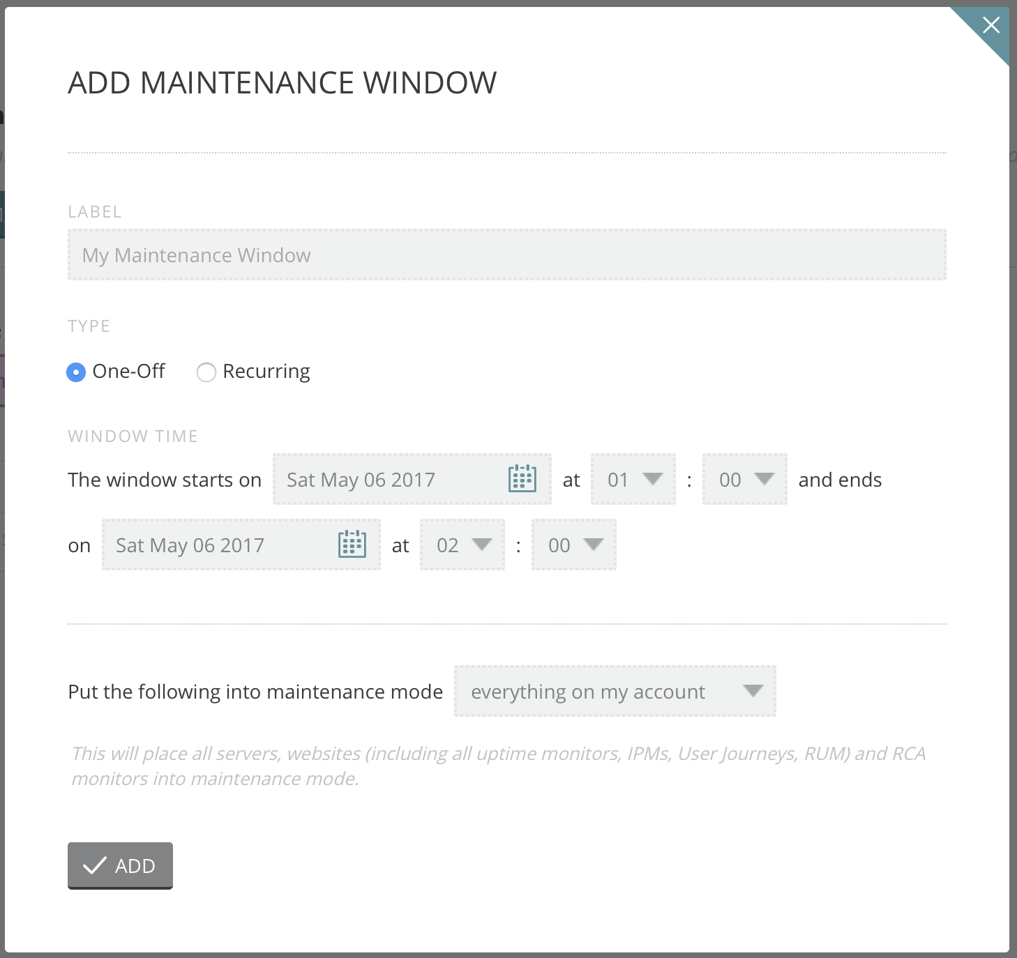 Maintenance Windows