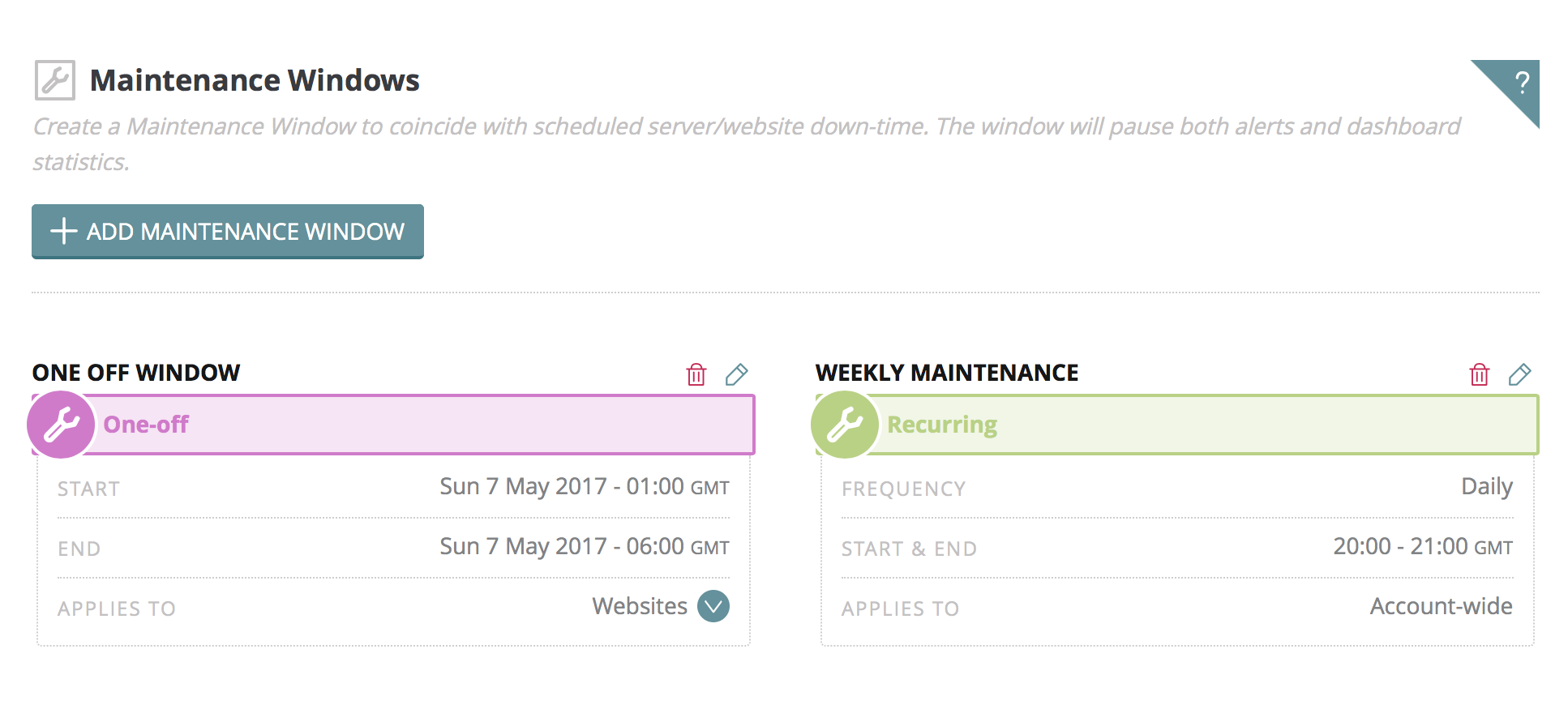 Maintenance Window