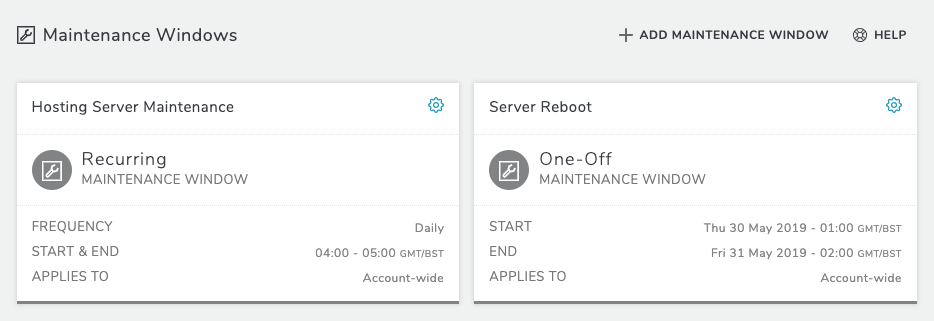 RapidSpike App - Maintenance Windows