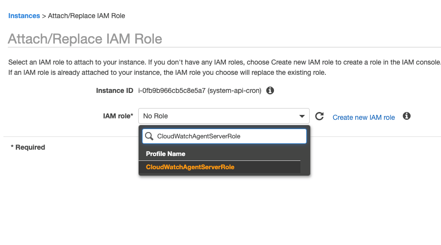 Attach/Replace IAM Role