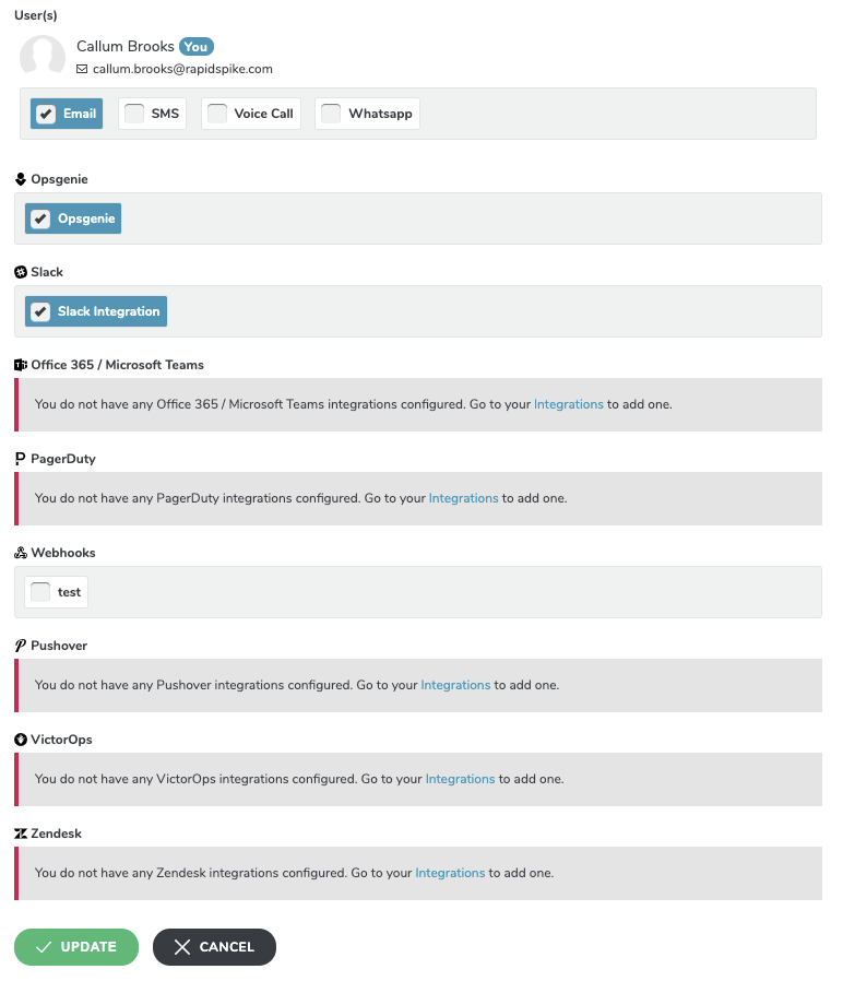 RapidSpike Alert Delivery Groups