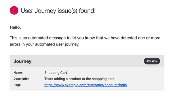 RapidSpike User Journey issues alert