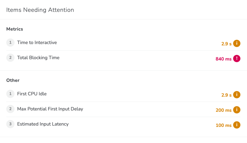Google's best practices performance statistics