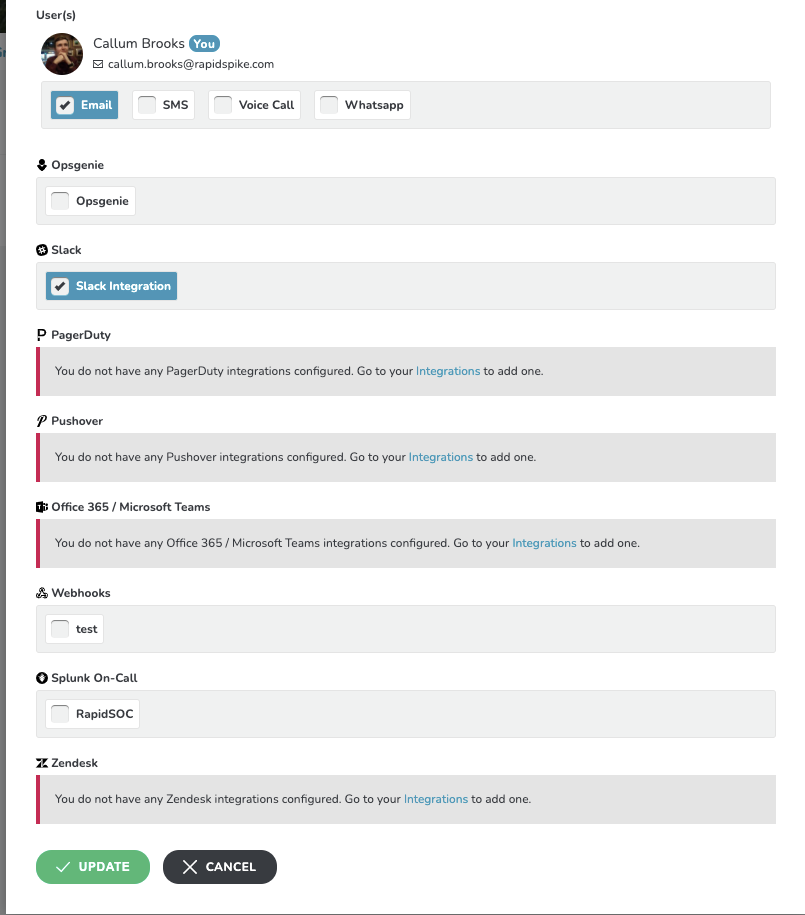 Splunk On-Call RapidSpike Alert