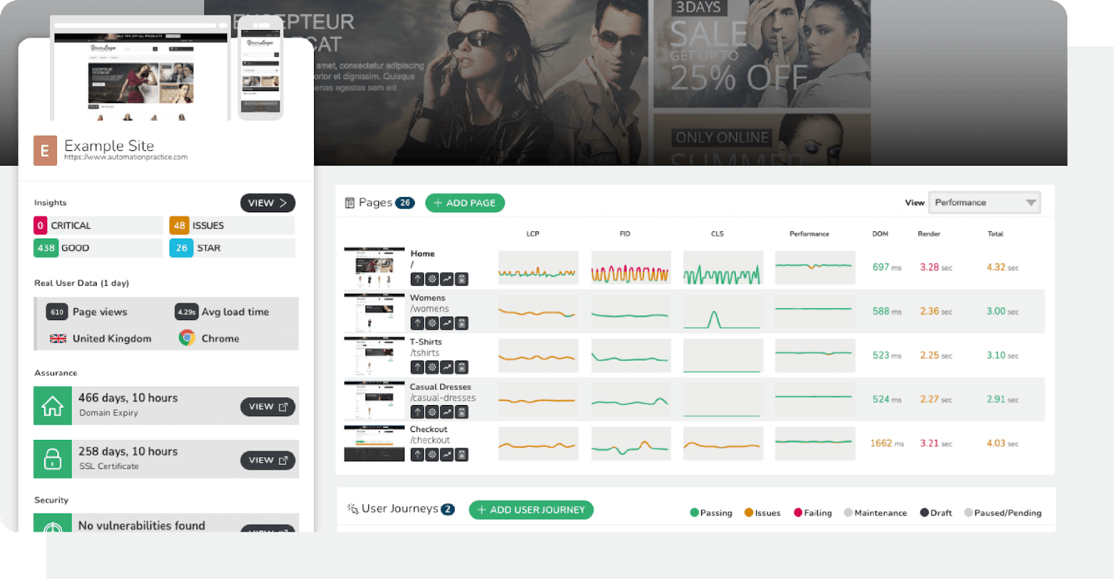 RapidSpike Website Overview Dashboard