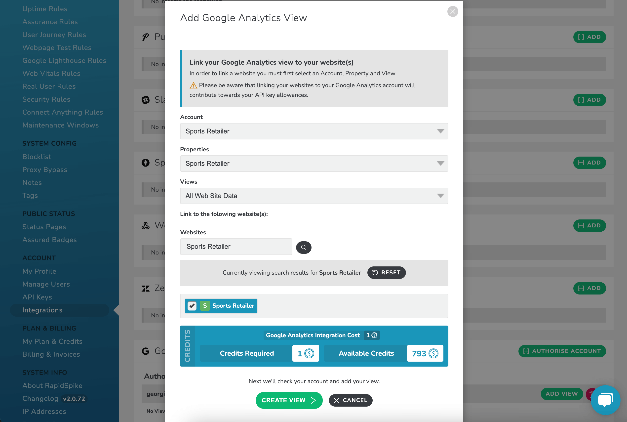 Add a Google Analytics View