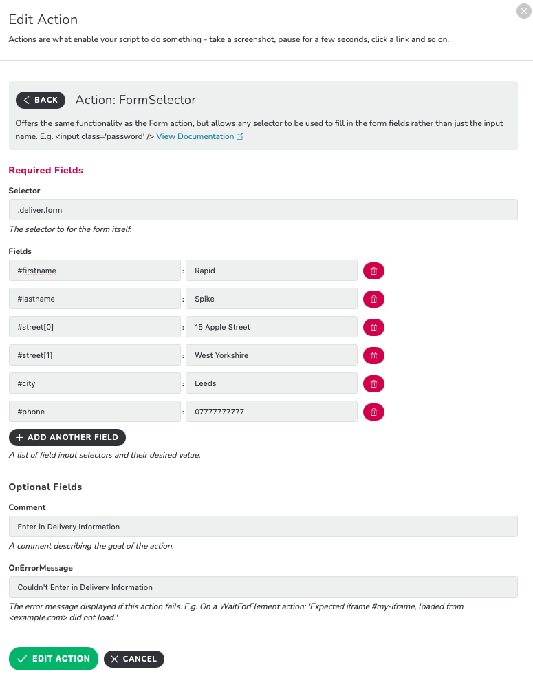 FormSelector Set-Up