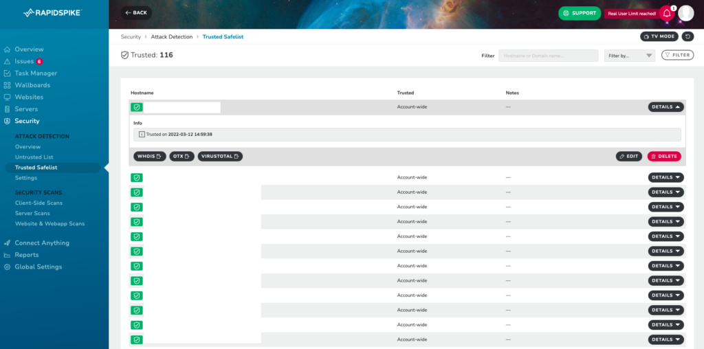 Trusted Host List