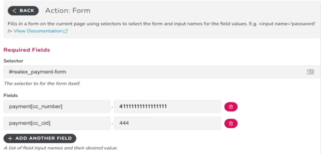 Customer journey - Action: Form
