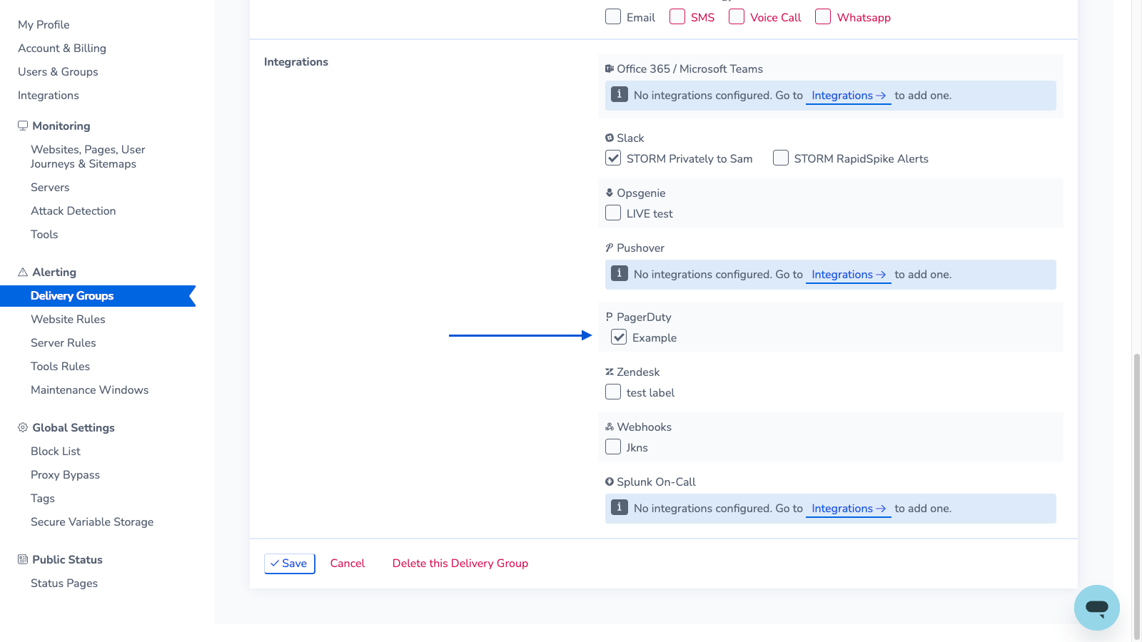 RapidSpike Delivery Groups