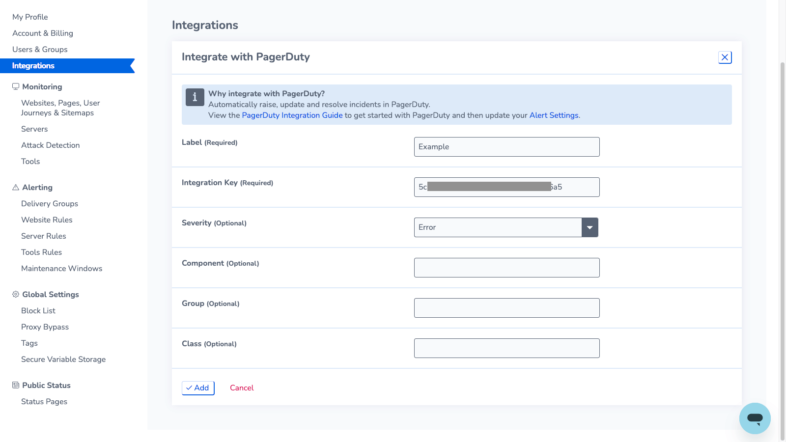 RapidSpike Integrate with PagerDuty