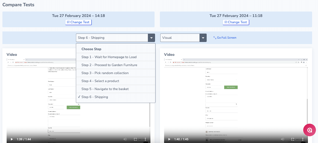 User Journey Video Comparison